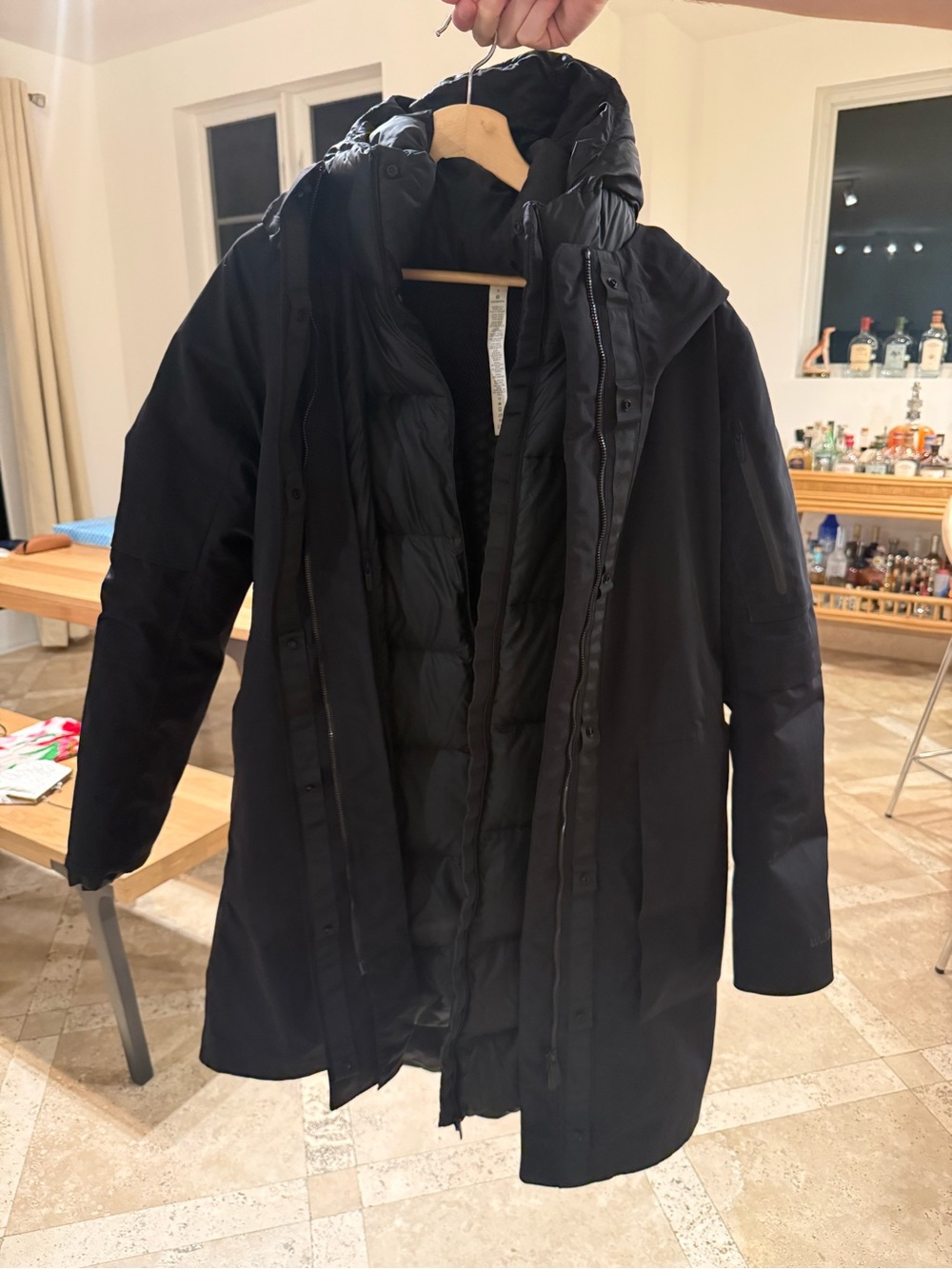 Lululemon 2-in-1 Black Rain Shell and Puffer Insert Jacket - Picture 3 of 6